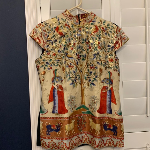 Tops - Elegant Multicolor Embroidered Blouse